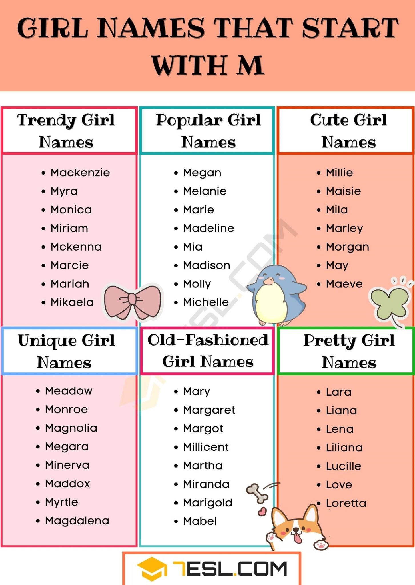 Cool Girl Names That Start With M