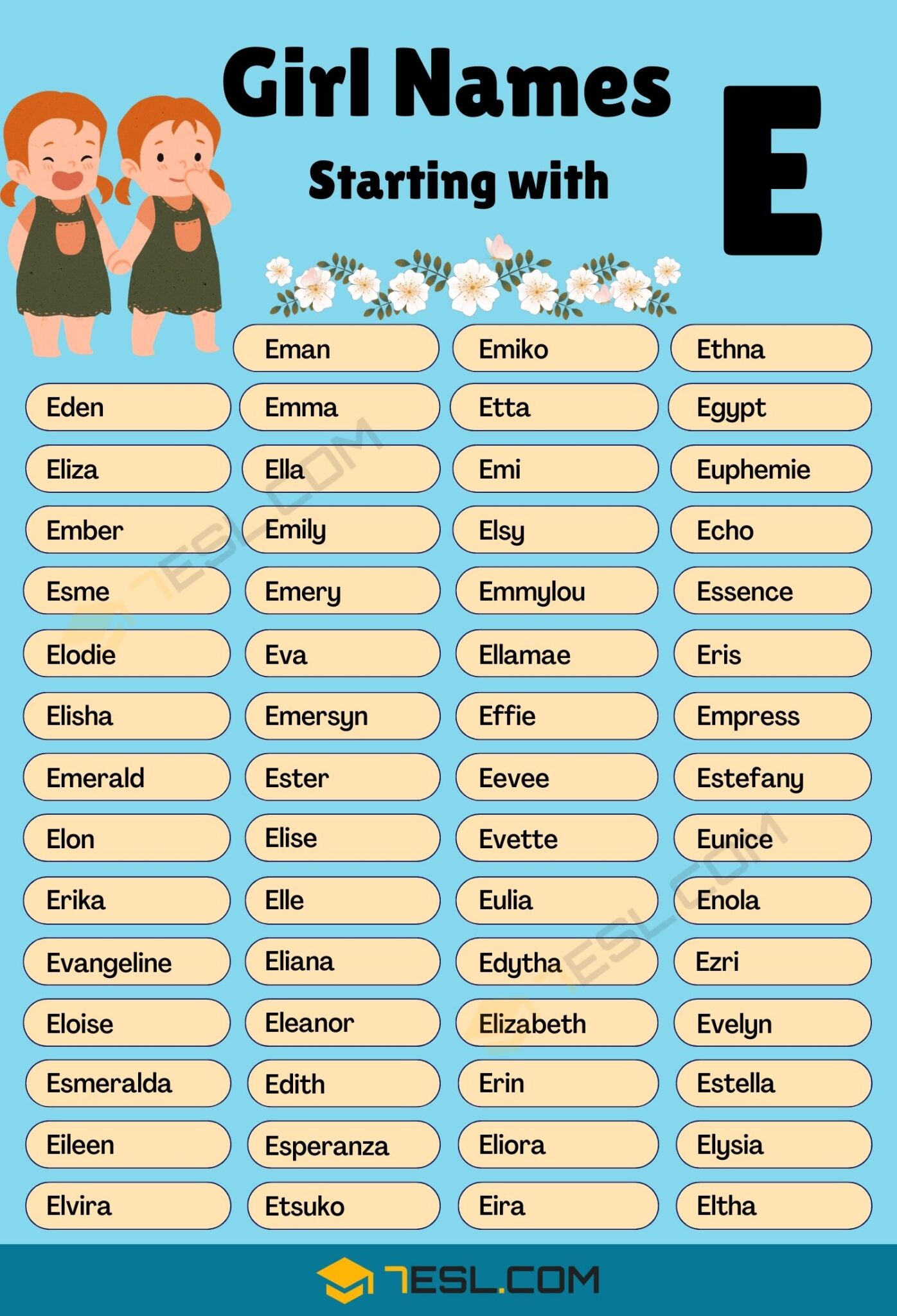 Names For Girls That Start With E