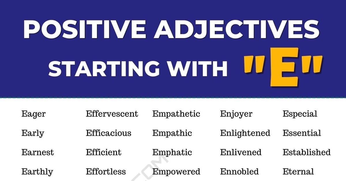 Describing Words That Start With E Positive