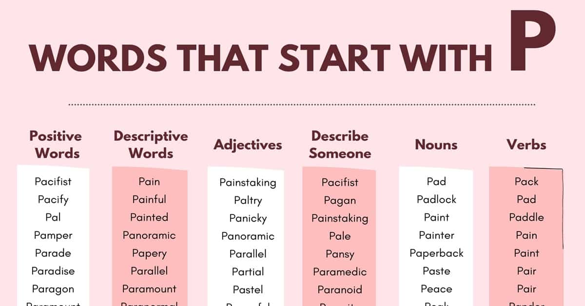 Words That Start With Pad