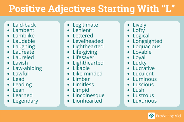 Describing Words That Start With L