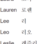Korean Names That Start With L