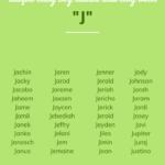 Baby Names For Boys That Start With J